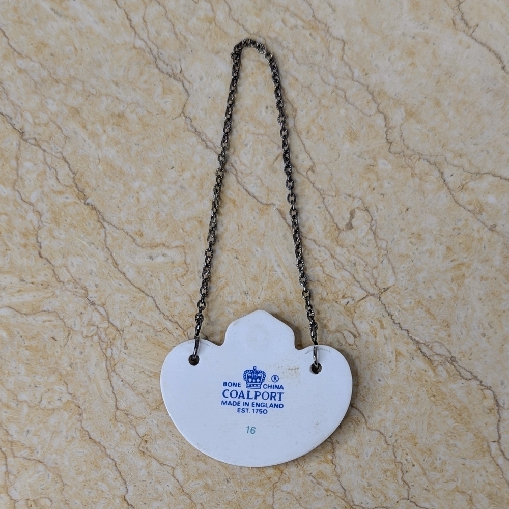 Vintage Coalport Bone China Decanter Rum Tag Label With Chain - Picture 2 of 8